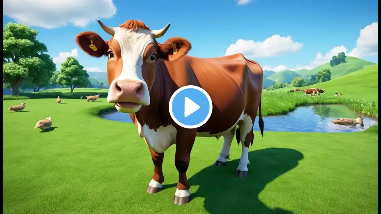 Moo Moo Brown Cow Rhyme Song | Popular Nursery Rhyme | Educational Kids Songs