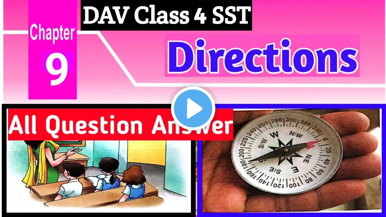 ||Directions Question Answer||DAV Class 4 SST Chapter 9 Solution||