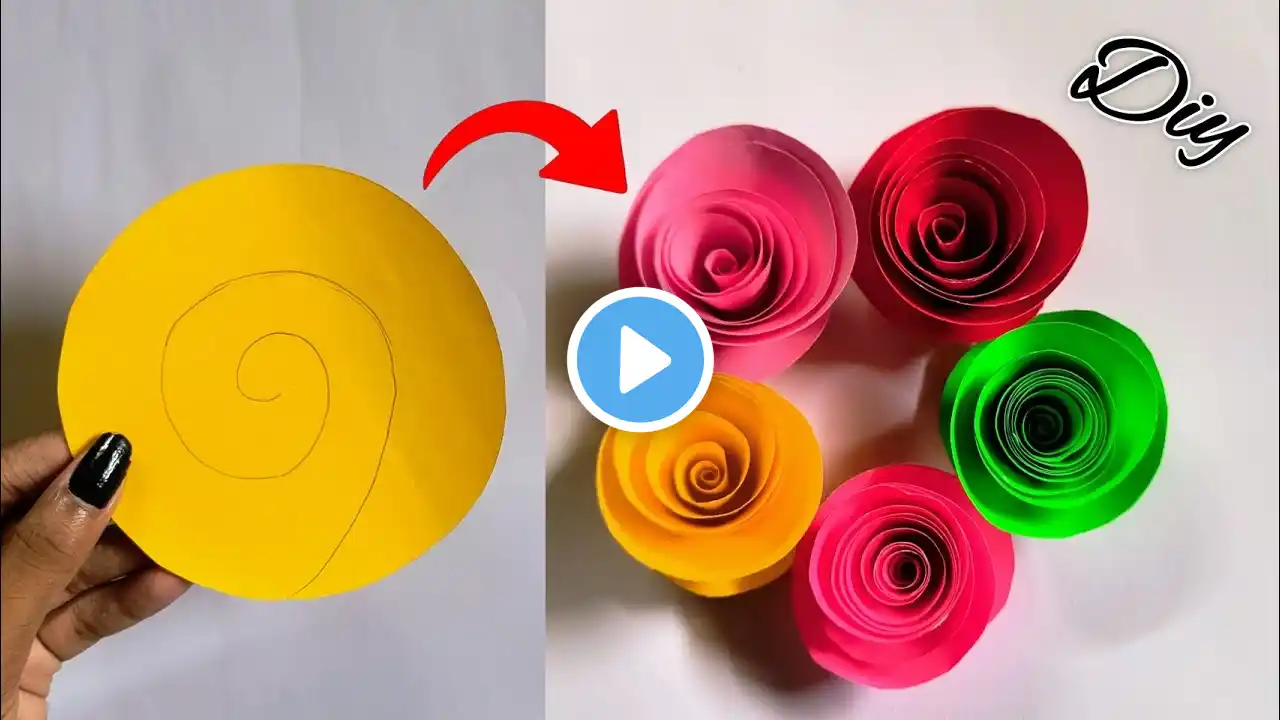 Easy and Beautiful Paper Rose making 🌹l How To Make Rose flower l Diy Paper flower