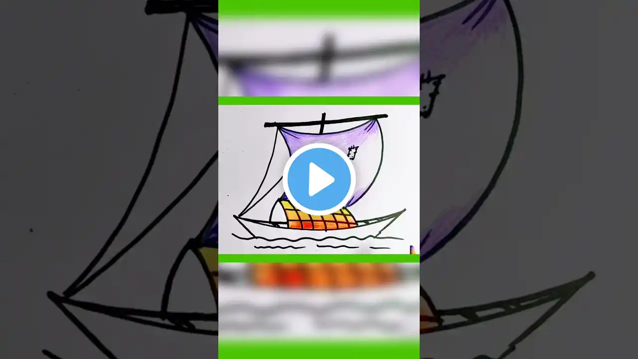 নৌকা আঁকা শিখি 🔥😍 #shorts #youtubeshorts #art #drawing #trending #drawingideas