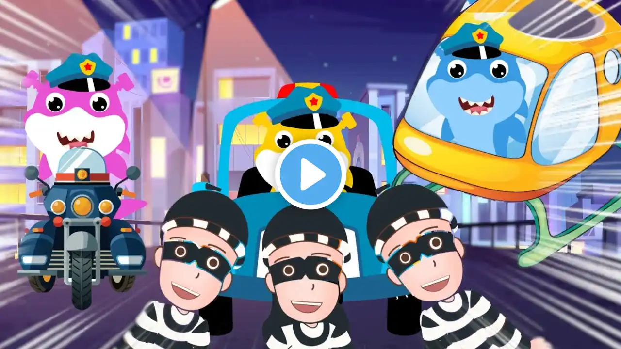 Catch the Thief in the City! | Zombie Sharks The Police | Little Poppy Tales Kids Songs