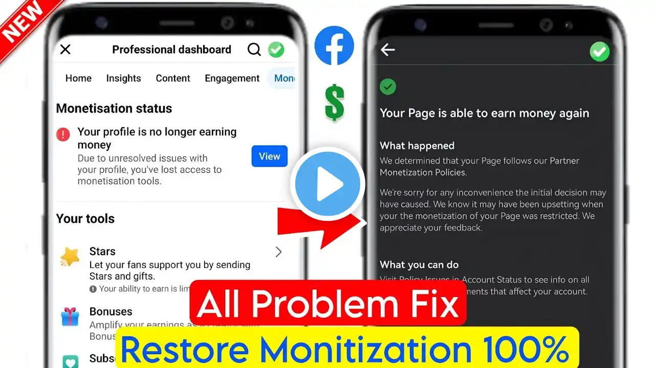 your profile is no longer earning money | due to unresolved issues with your profile facebook