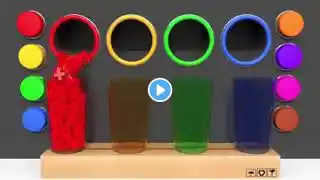 Learn Colors with Bunny Mold and Pasta Spaghetti Making Toy Fruits Squishy Ball for Kids Children 3
