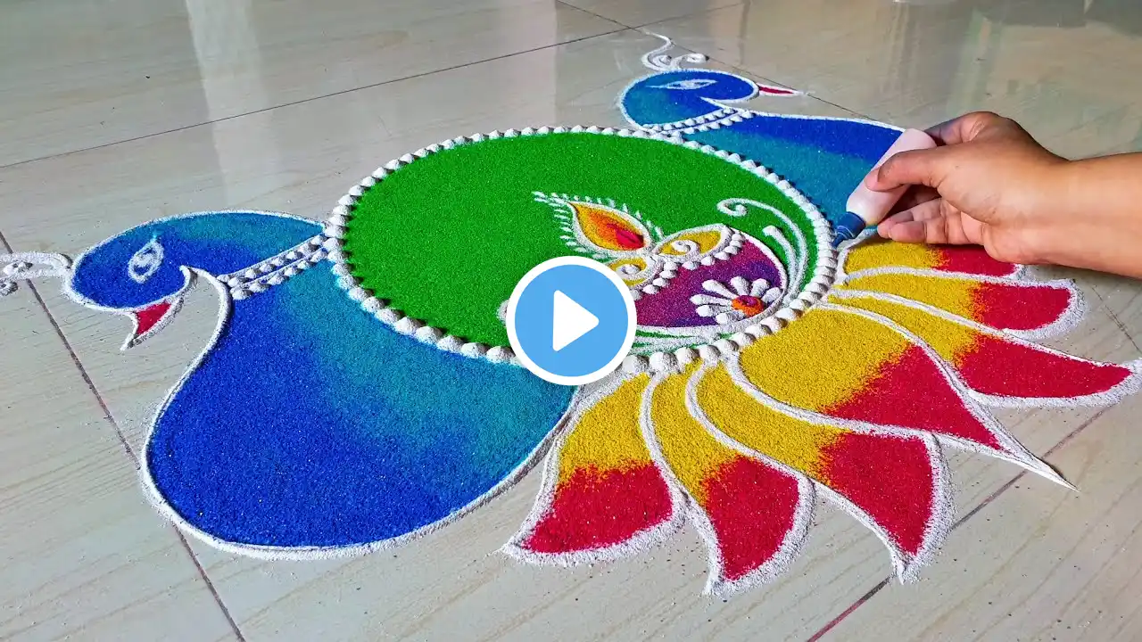 Peacock Rangoli Design. Sanskar Bharti Rangoli. Diwali Rangoli Designs. Deepavali Rangoli. Rangoli