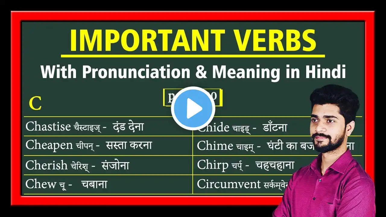 Verbs | Important Word Meanings | Vocabulary | Definition | Learn English | Shabd Kosh | Page 20