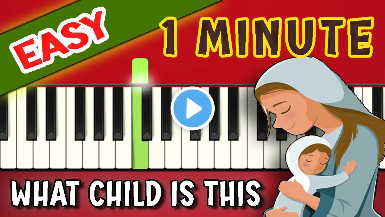 VERY SLOW EASY PIANO TUTORIAL - WHAT CHILD IS THIS - FOR BEGINNERS | SIMPLE | XMAS