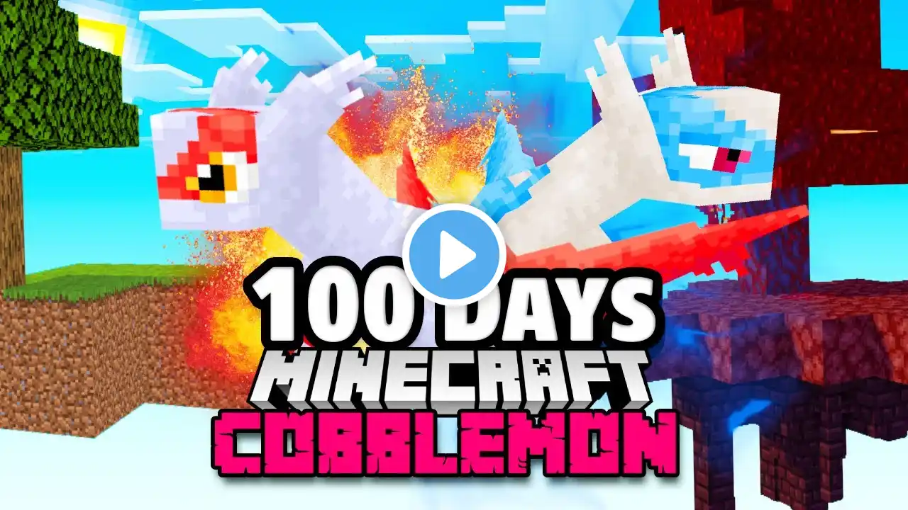 I Spent 100 DAYS in Cobblemon Skyblock VS my Rival!