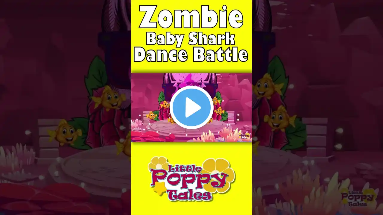 Zombie baby shark Dance Battle #littlepoppytales #trendingshorts #viralvideo #kidssongs #shorts