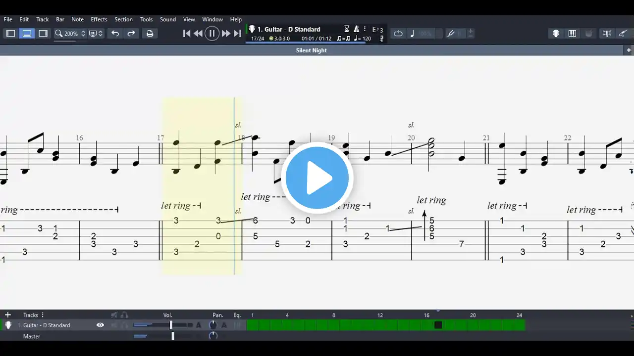 Christmas Guitar - "Silent Night" Acoustic Fingerstyle Guitar Tab