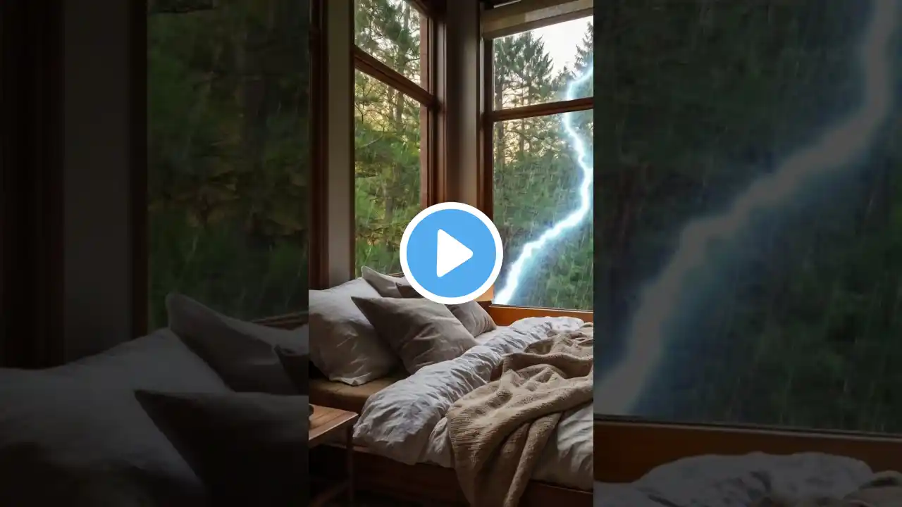 Warm Cabin Retreat: Rainfall and ASMR for Deep Sleep and Relaxation #shortsfeed