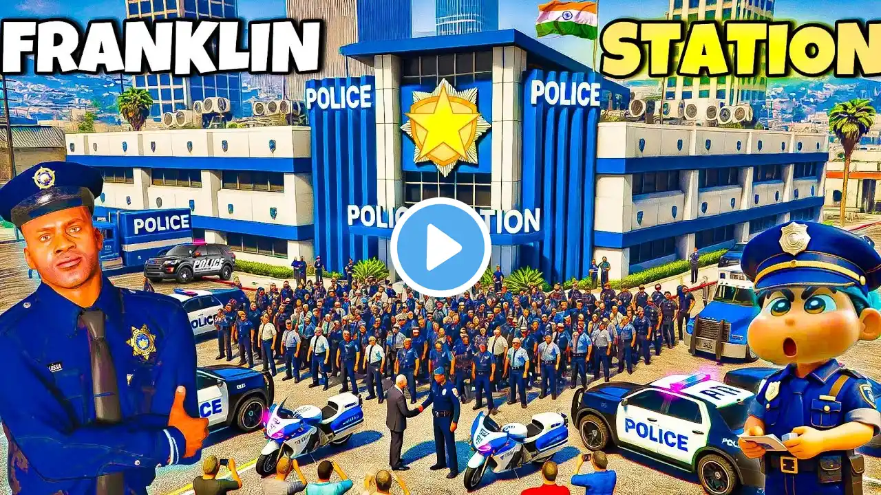 Franklin,Shinchan & Doraemon Opens New Biggest Police Station Ever In GTA 5