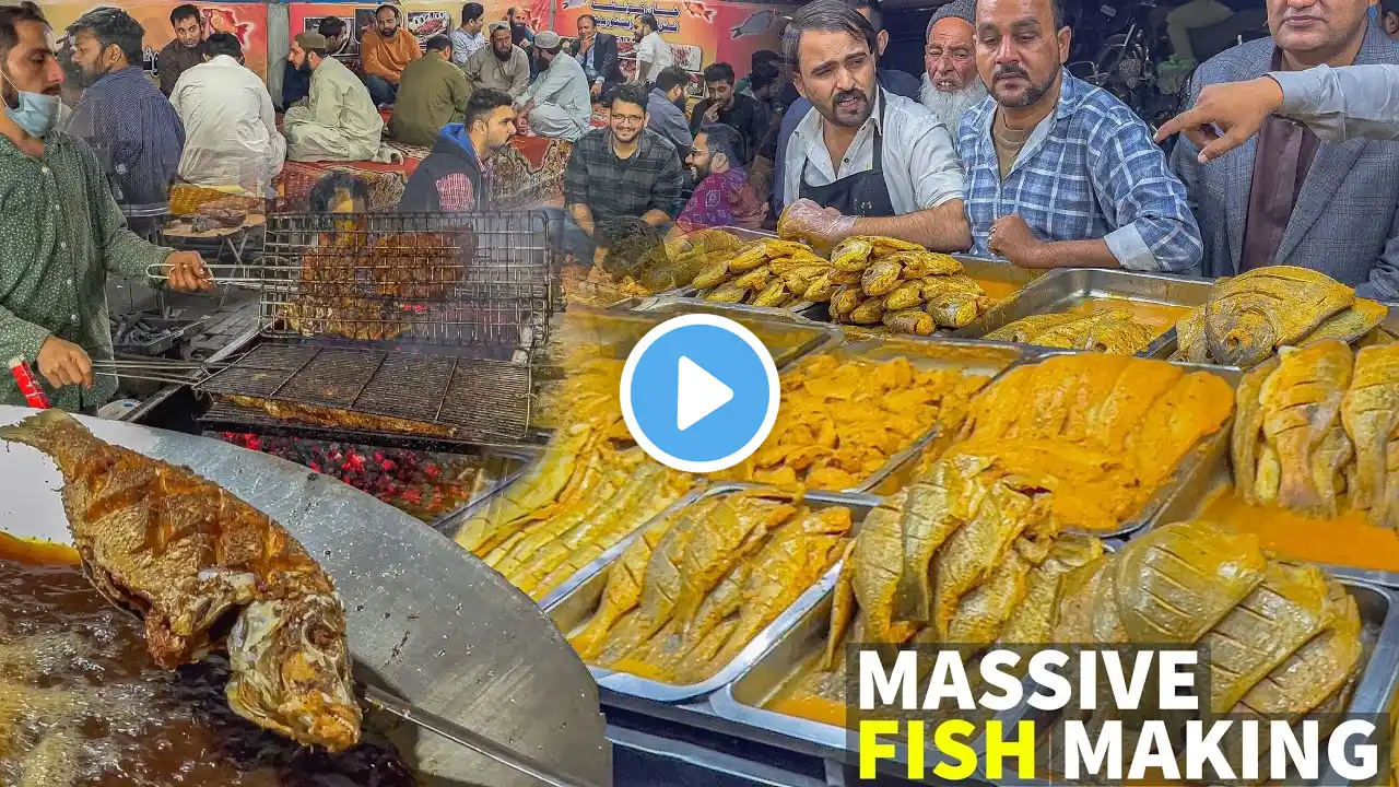 FISH Fry Lahori In Seafood Street Karachi - Spicy Grilled Fish In Street Food