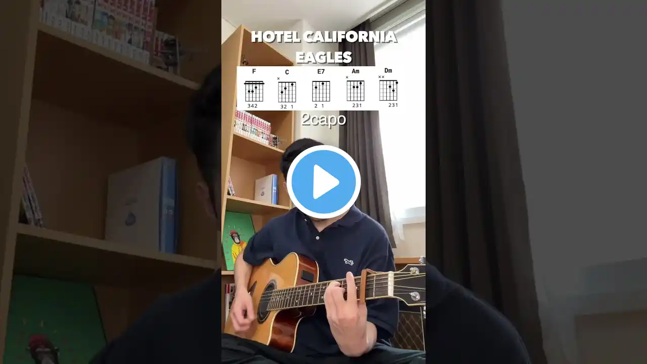 Eagles - Hotel California (YU Easy Guitar Tutorial) #Shorts