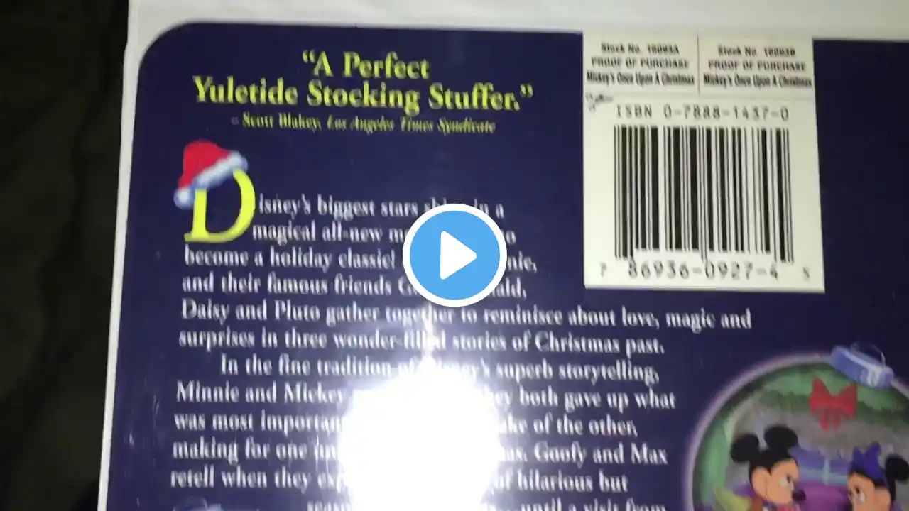 Mickey's Once Upon a Christmas 1999 VHS Review