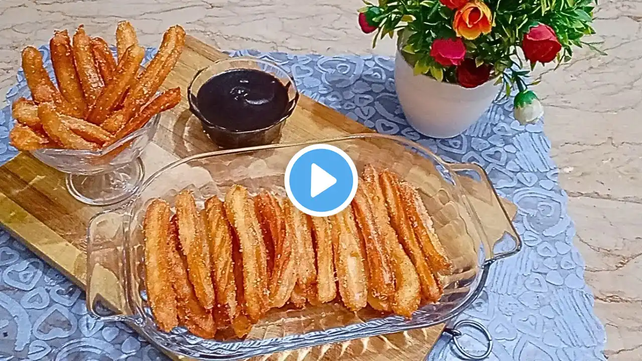 How to make Perfect Homemade Churros with Chocolate Sauce Recipe😍 by Rabi food diaries