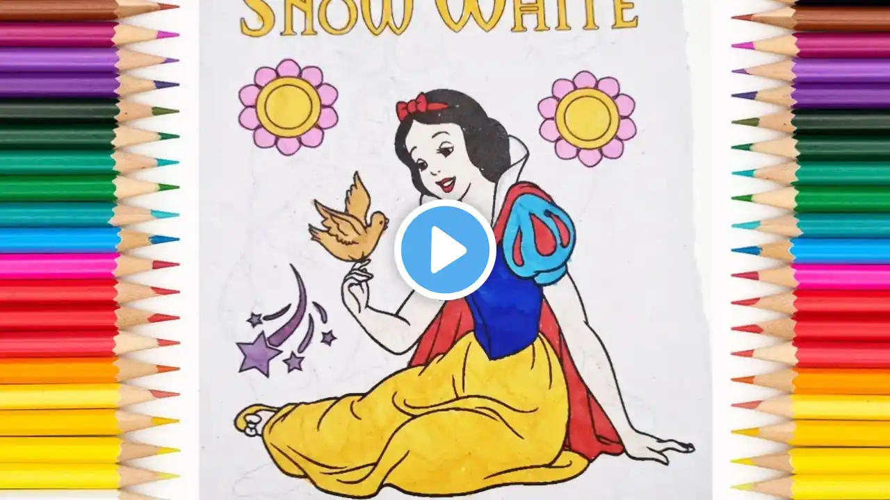 Colouring snow white Disney colouring book