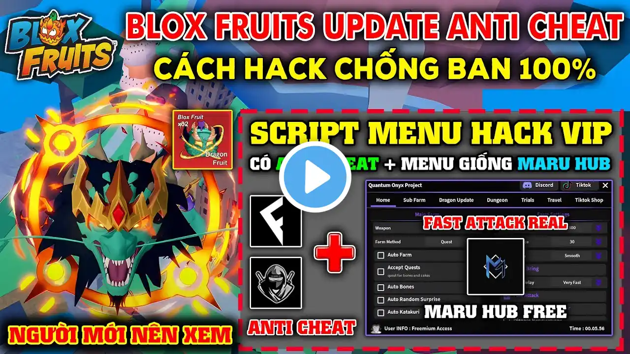 Cách Hack Blox Fruits VNG không bị BAN bằng Maru Hub Free, Script Vip Như Có Phí - Anti Cheat 100%