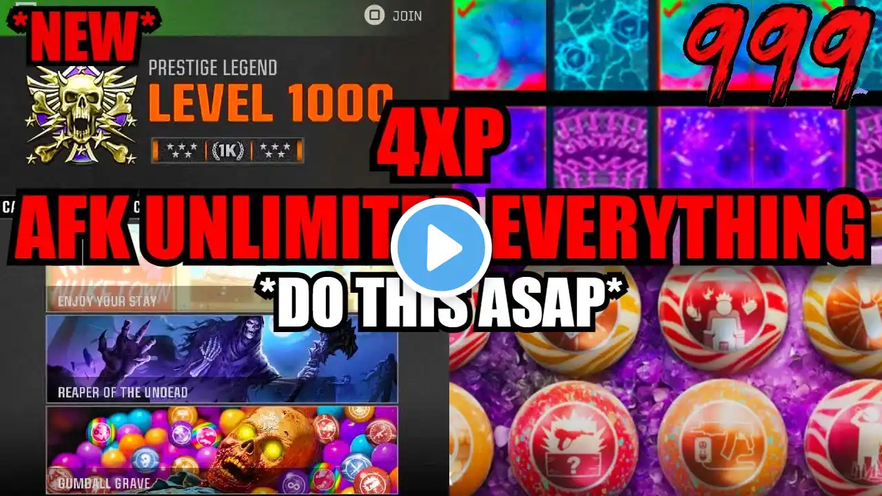 *USE ASAP* 4XP AFK UNLIMITED EVERYTHING GLITCH! XP/CAMOS/GOBBLEGUM! BO6 GLITCHES! BO6 ZOMBIES GLITCH