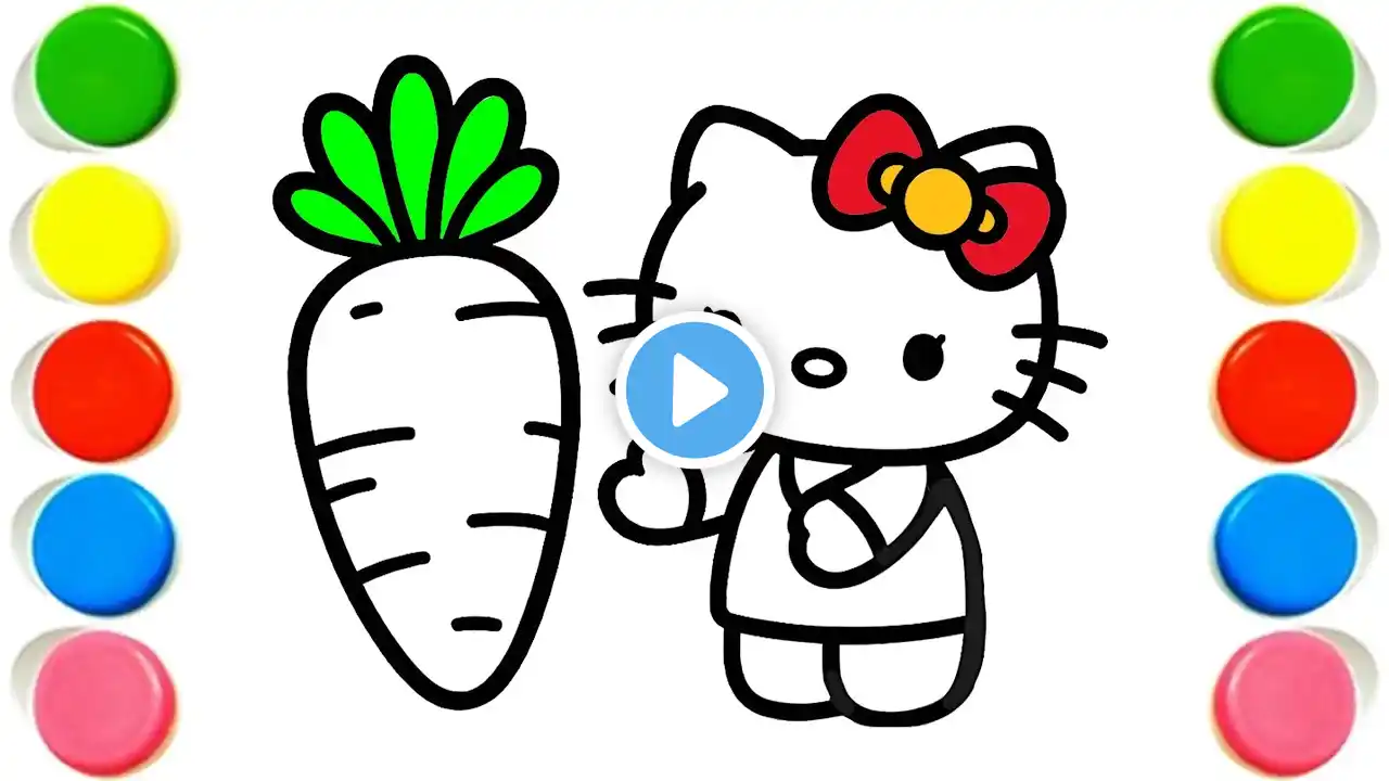 Cute Hello Kitty Drawing, Painting & Coloring For Kids and Toddlers_ Child Art#drawing#coloring