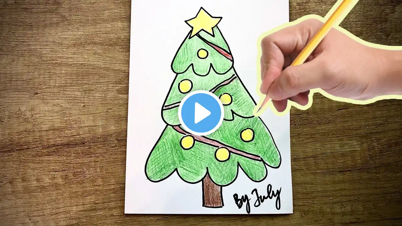 Easy drawing and coloring🎄🎄🎄Christmas tree 🎄🎄🎄step by step