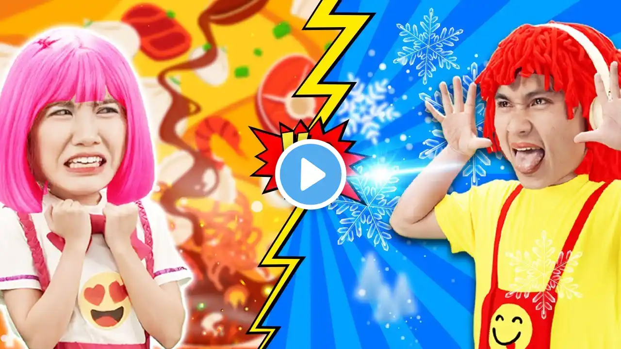 Hot vs Cold Food Challenge Song - Play and Healthy Song + More Nursery Rhymes by Dominoka Kids Song