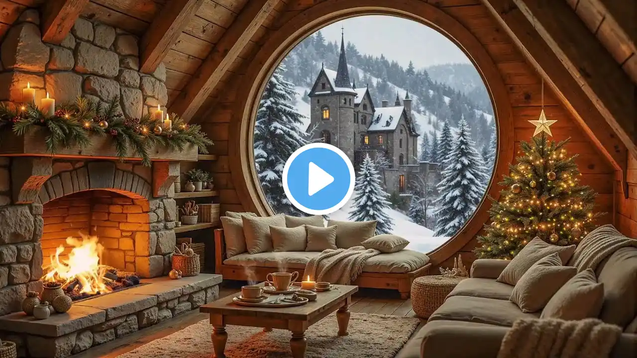 Gentle Piano Music & Cozy Fireplace Sounds for Peaceful Day ❄️ 🔥Cozy Cabin Winter Ambience