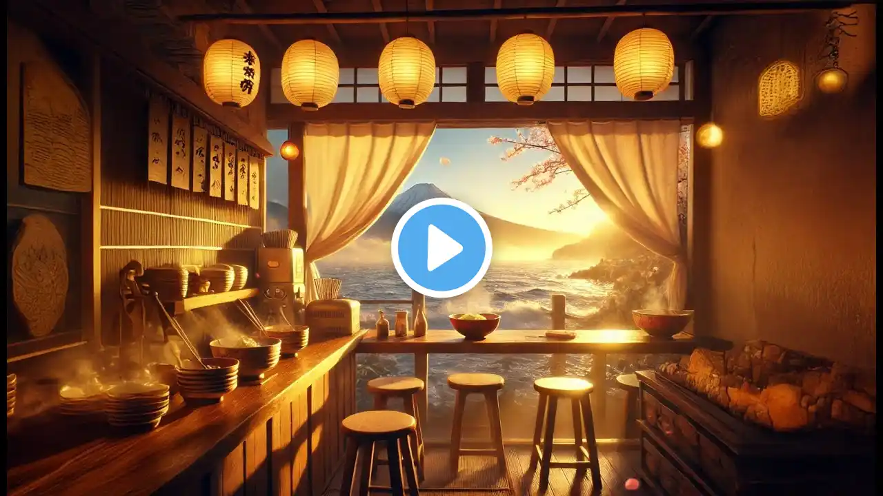 🍜 Cozy Ramen Shop with Mount Fuji View | Relaxing Lofi for Study, Sleep & Chill 🌅🎶