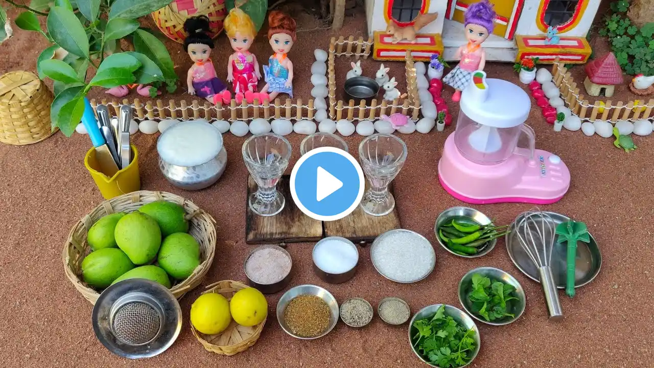 Miniature Summer Drinks | Raw Mango Drink, Masala Chaas, Lemon Water/Nimbu Pani | Rinis Miniature |