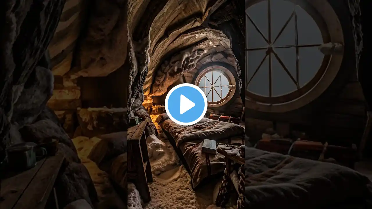 COZY Winter Cabin Ambience Fireplace and Snowstorm Sounds #relax #cozywinterambience