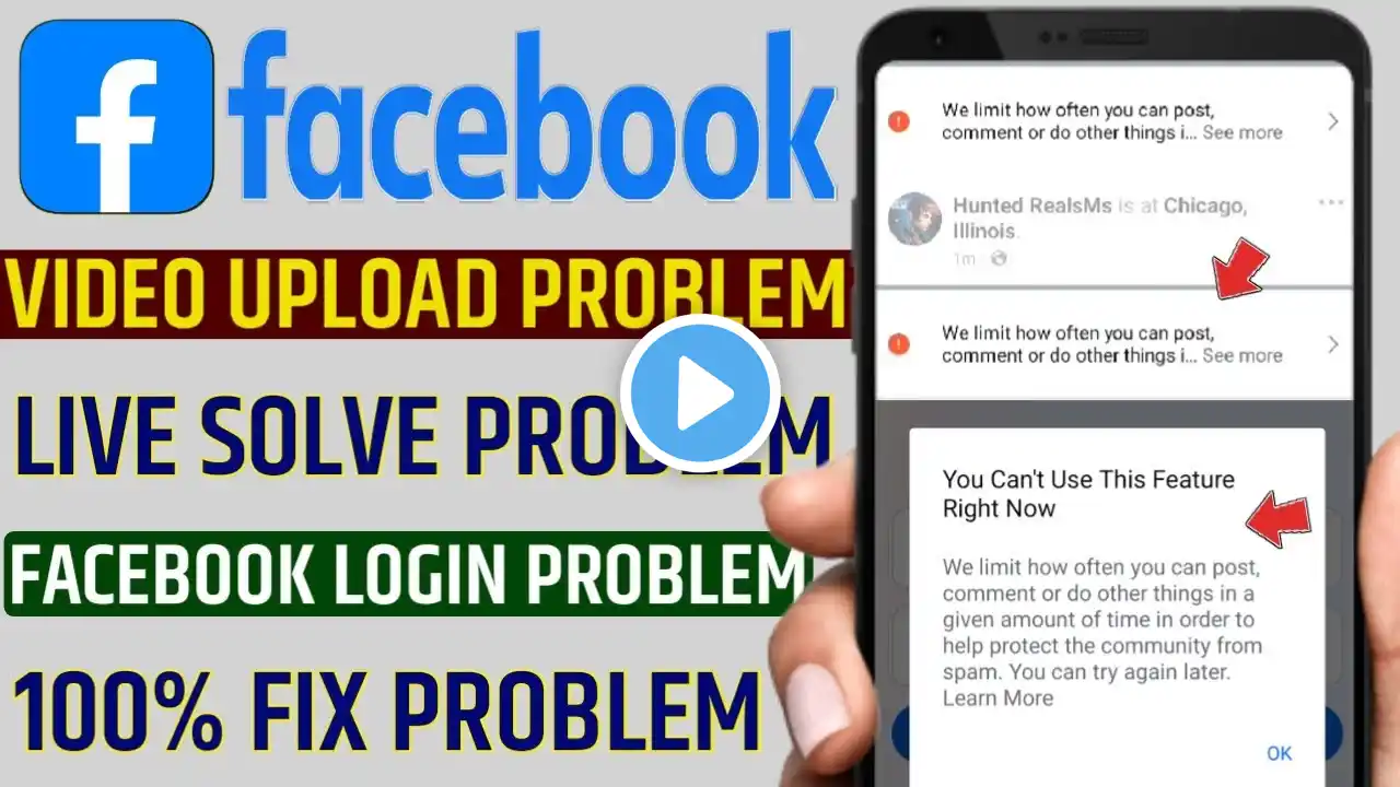 Facebook we limit how often you can post comment or do other | you can't use this feature right now