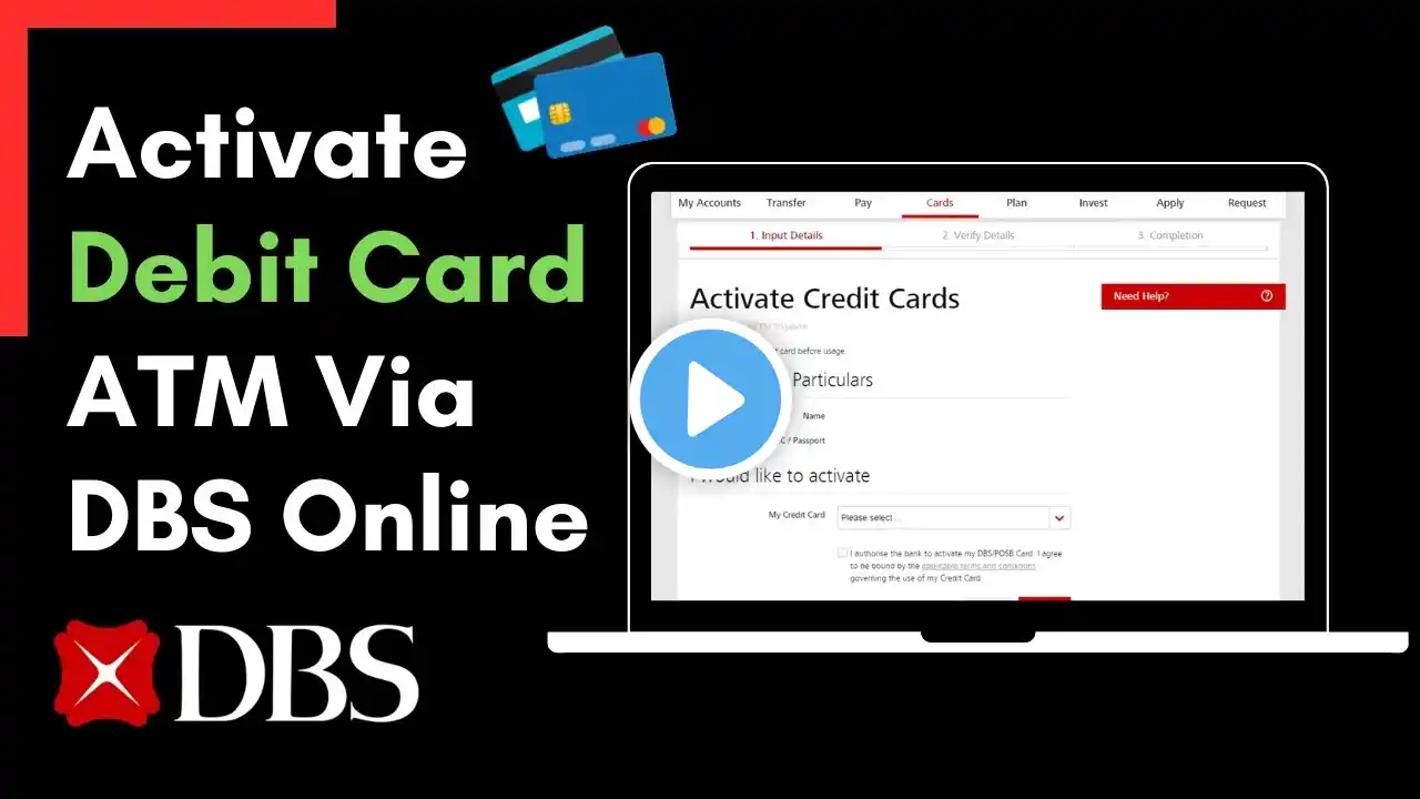 DBS Bank - Activate ATM/Debit Card via digibank Online