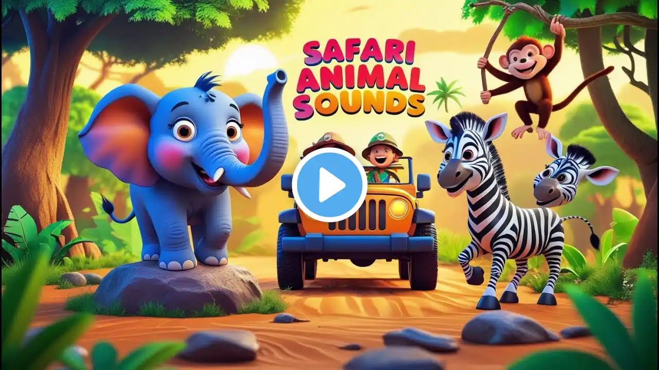 Safari Animal Sounds Song 0219 | Nursery Rhymes | Tiny Tales