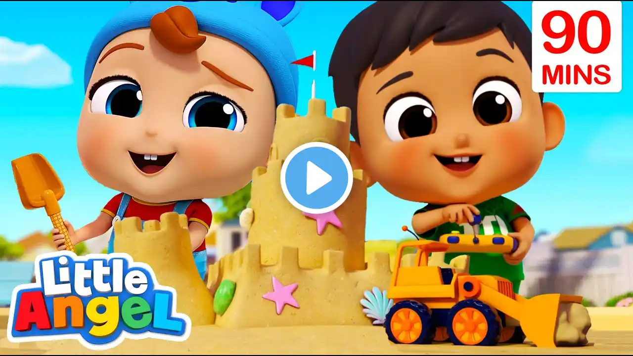 Let's Build a Sand Castle | 90 Minutes of Fun Sing Along Songs by Little Angel Playtime