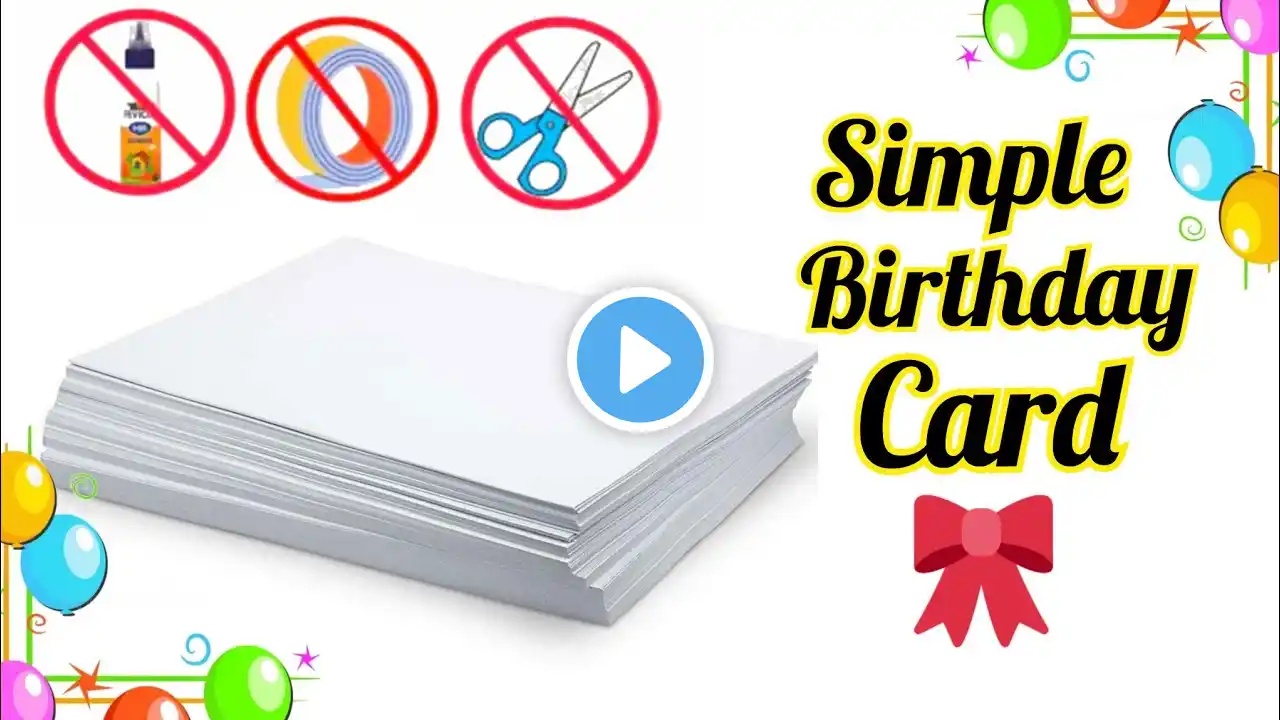 Easy & Beautiful white paper Birth day  Card making|DIY Happy Birthday greeting Card| birthday card