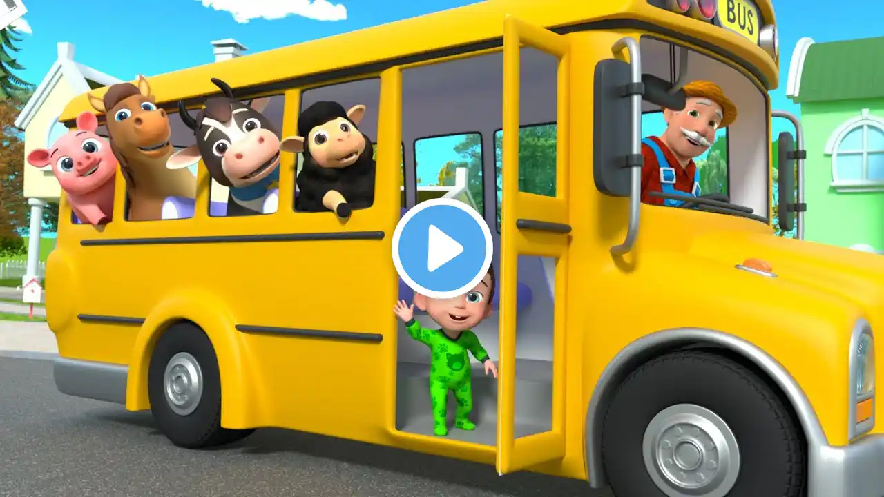 Wheels On The Bus | Farm Animals Helping🐷🐮🐑🐴  +More Lalafun Nursery Rhymes & Kids Songs