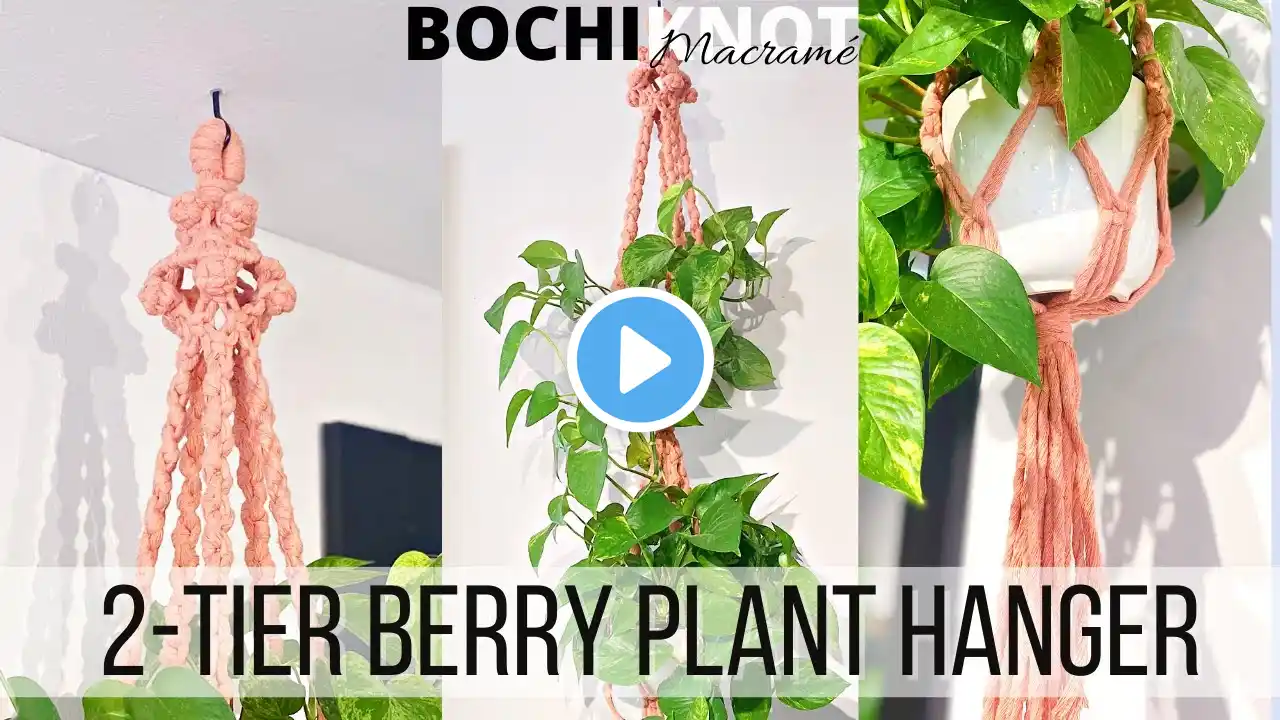 How to Make a 2-Tier Macrame Plant Hanger WITHOUT a Wooden Ring!