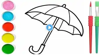 Cute Umbrella Drawing ,Colouring,Painting for Toddlers_ Child Art#drawing#coloring#kidsart#howtodraw