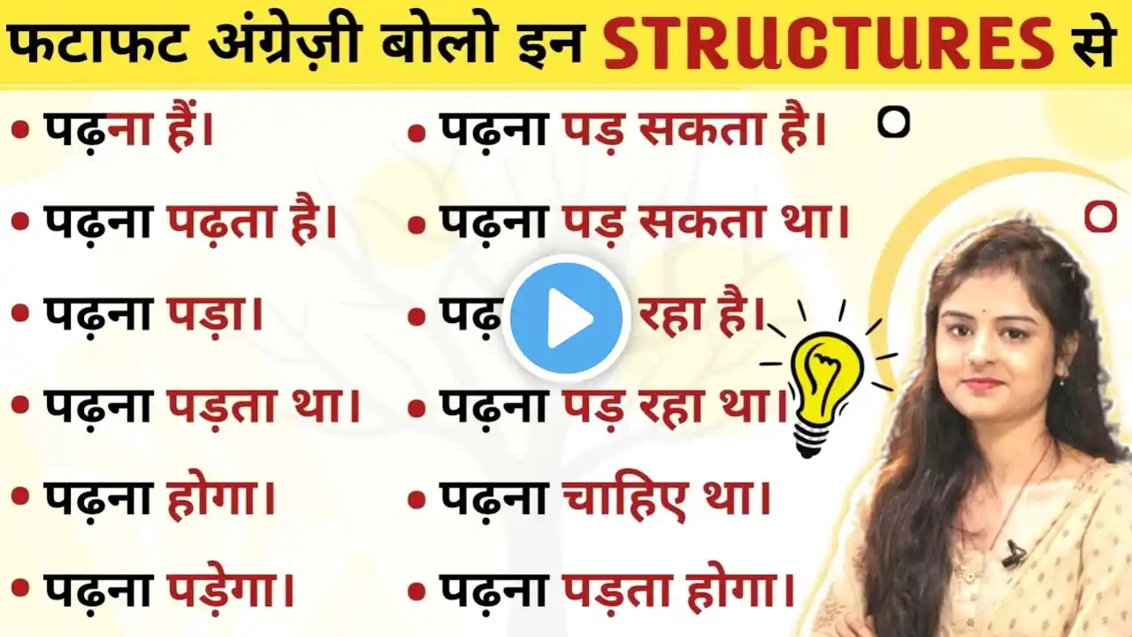 घर बैठे फ्री में सीखो अंग्रेजी | इंग्लिश स्पीकिंग कोर्स | Advanced English Structures with Examples
