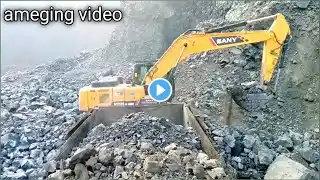 Liebherr 225 Excavator Loading Dumpers On Demolition Site - Sotiriadis/Milan quoarry  Works