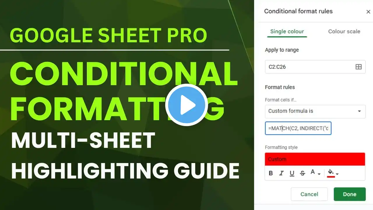 Google Sheets Conditional Formatting: Multi-Sheet Highlighting Guide