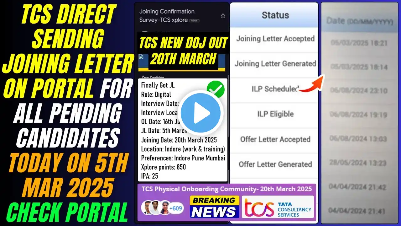 TCS Sending Remaining Joining Letter | TCS Joining Letter 2024-2025 | TCS Last DOJ Out 20 March 2025