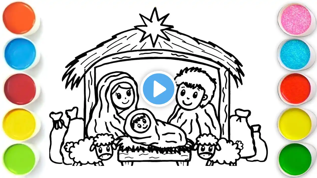 Christmas Scene Drawing, Painting & Coloring For Kids and Toddlers_ Easy Art