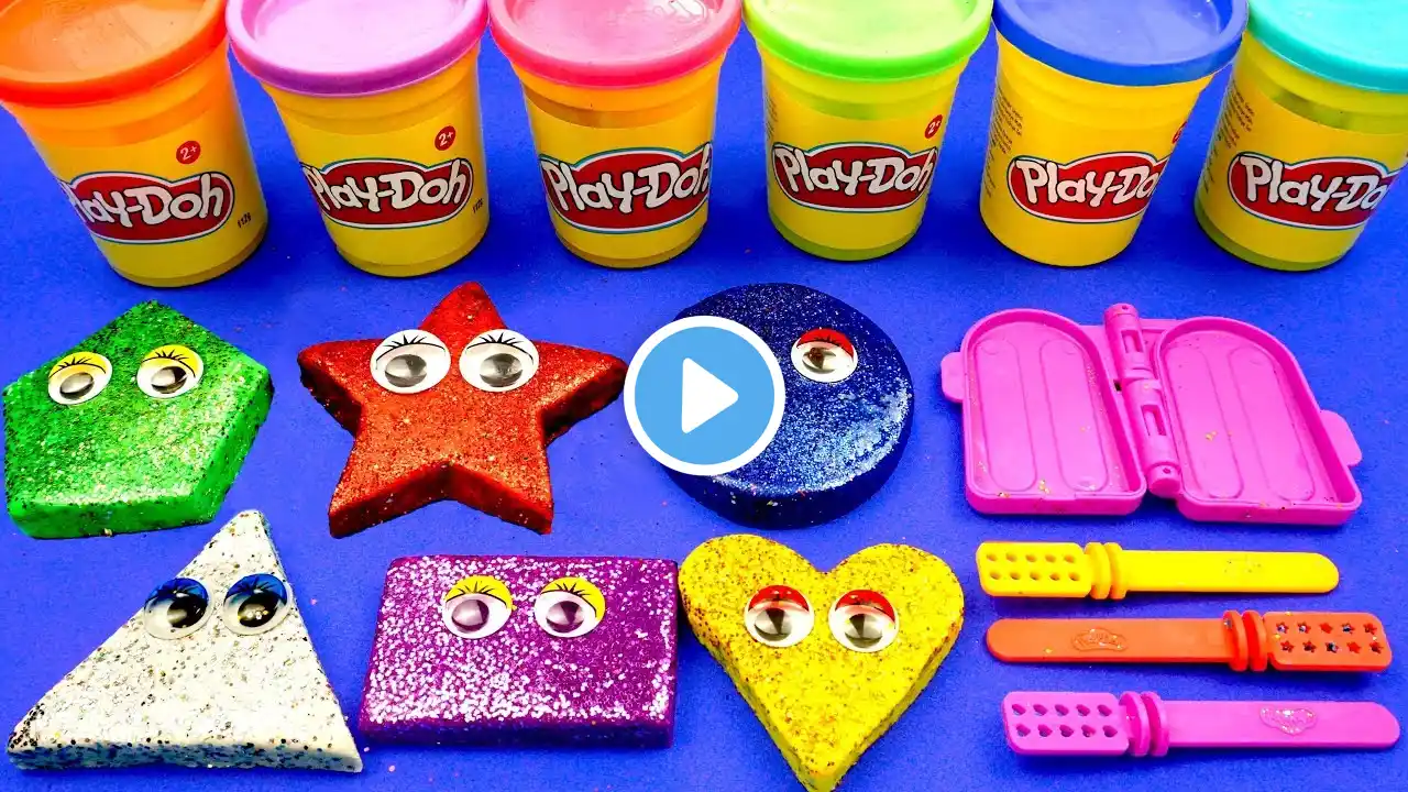 Learn Colors with Colorful Play Doh Pj Masks Surprise Toys | Making Glitter Ice Cream Surprise Eggs