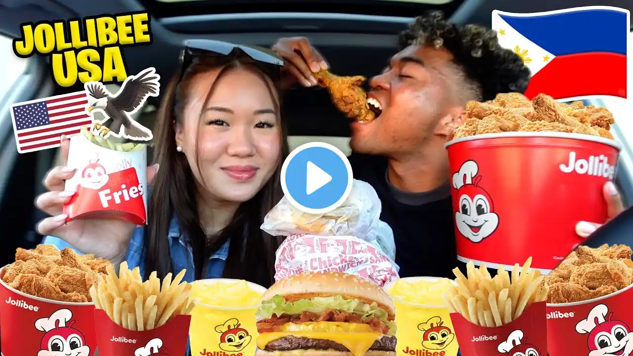 We Tried JOLLIBEE in AMERICA for the First Time! *ENTIRE MENU MUKBANG*