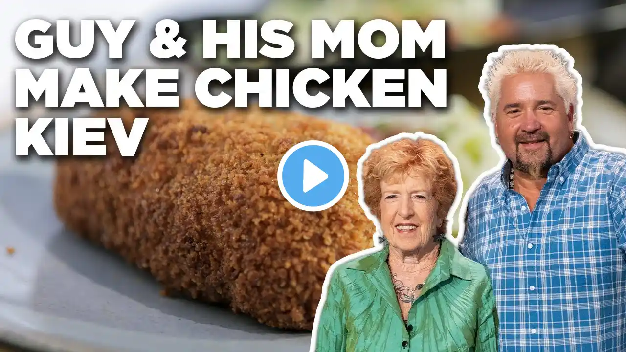 Guy Fieri Cooks Chicken Kiev with His Mom Penny | Guy's Big Bite | Food Network