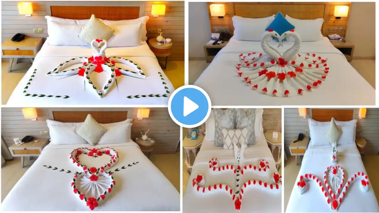 romantic hotel room ideas for him || it's easy beautiful towels art || AR LOVE