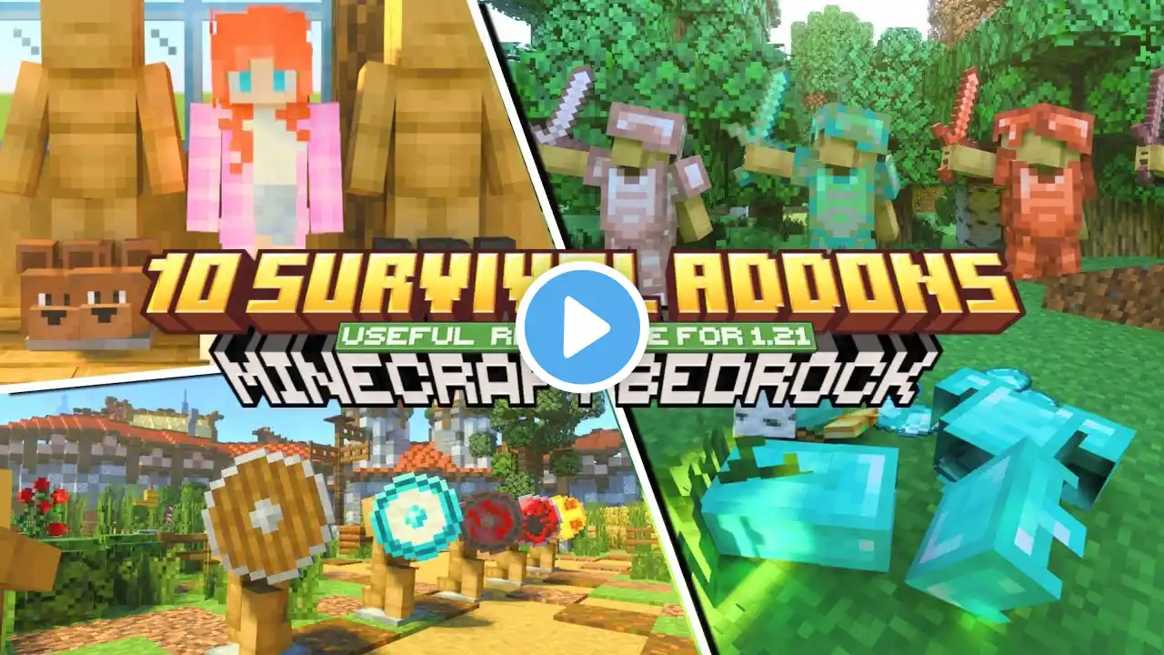 10 Minecraft Bedrock/PE 1.21 Fantastic and Useful addons for better survival experience gameplay! 🔔