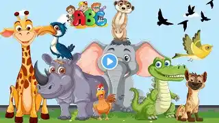 Learn Animals Names And Sounds | Toddlers Fun Learning Animals ABC | Wild Animals With Their Sounds