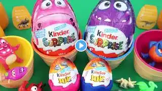 Learn Sizes with Eggs for Kids  Big JUMBO Kinder Surprise Eggs Seasonal with Kinder Joy Surprise