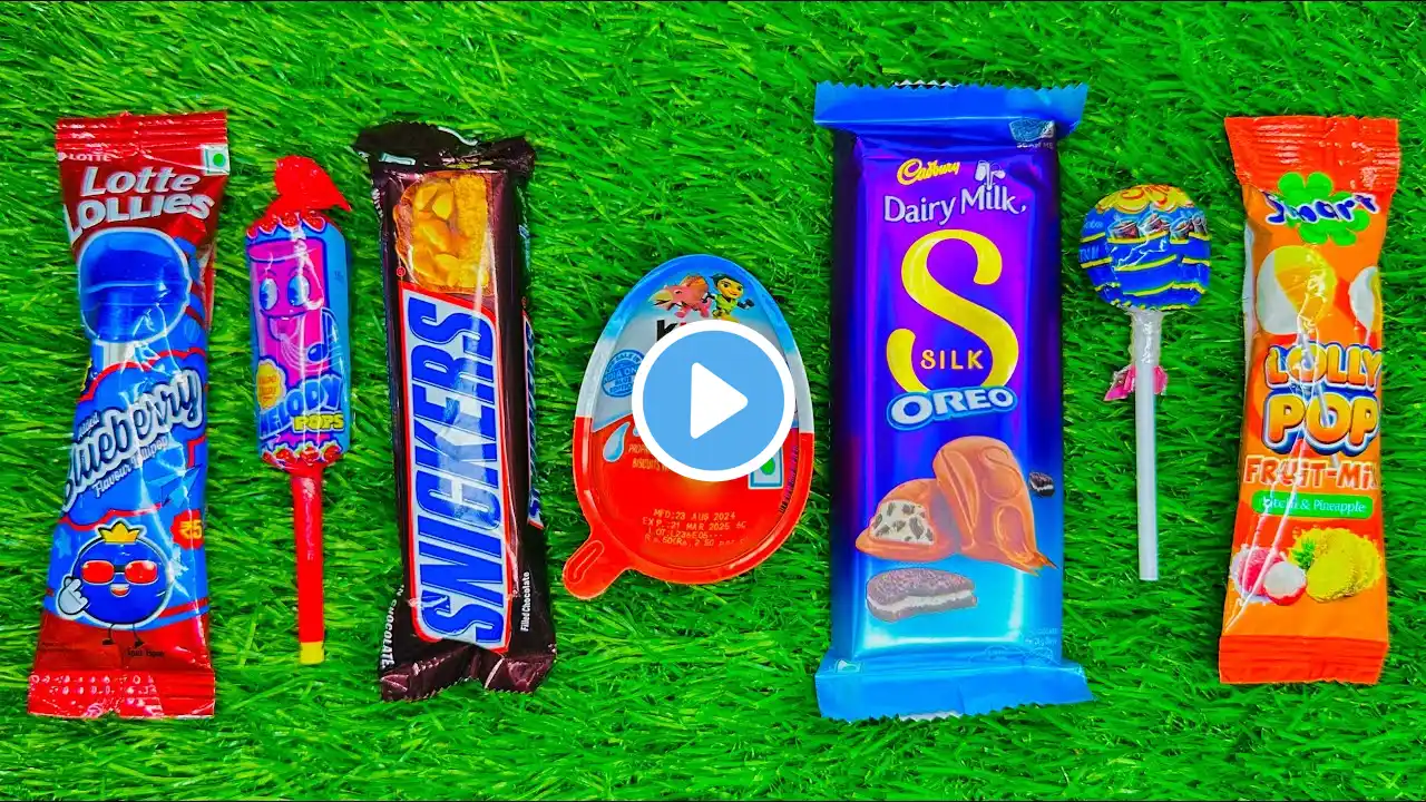 Satisfying video Asmr lollipops candy and chocolate gummy candy unboxing video Asmr